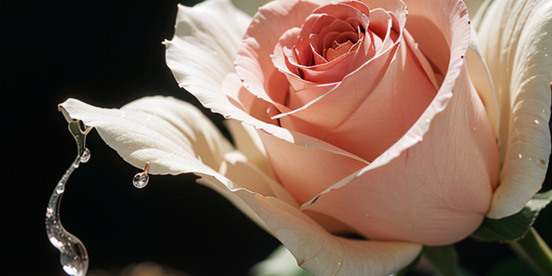 微观摄影艺术：玫瑰上的水滴