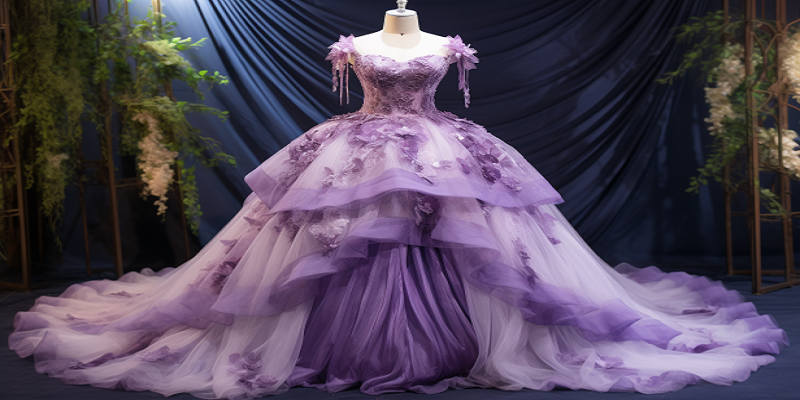 紫色水晶婚纱