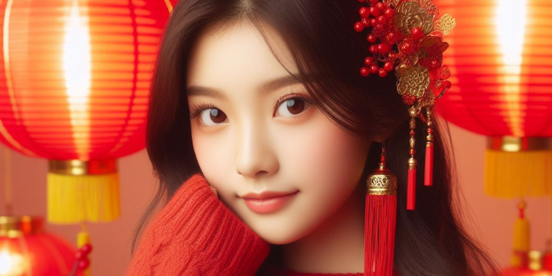 时尚新春搭配：亚洲女孩的中国新年红